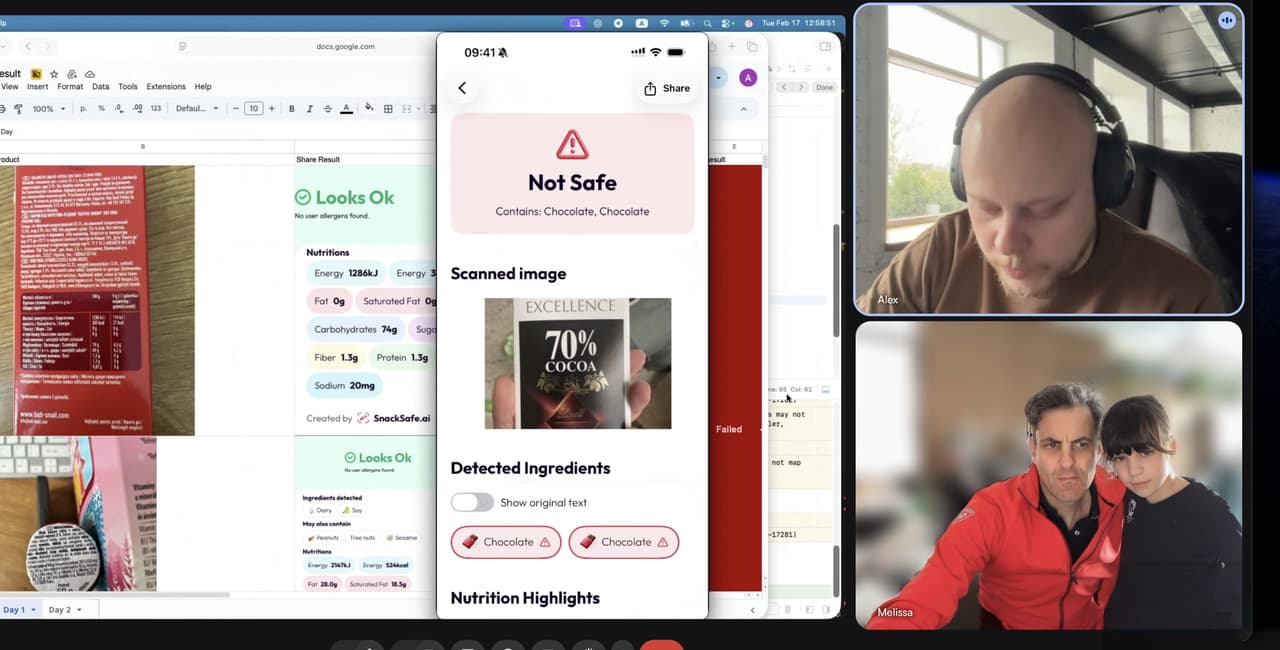 Melissa contributing to the SnackSmarter® app development